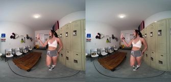 Leah Hayes Solo Dildo Ride in VR Gushing Anal Fun