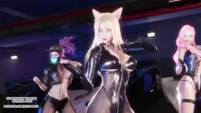 MMD GIRL CRUSH - DRIVE Ahri Seraphine Akali Hot Kpop Dance League of Legends
