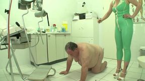 BDSM Domina with Her Male Slaves Busting Balls and Pegging