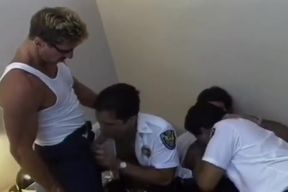 Police officer group sex