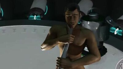 Watch as a sexy robot with big tits gags on a huge dick while being dominated and stuffed with a huge cock