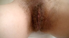 Ebony guy fingers with lust the pussy of a hot brunette