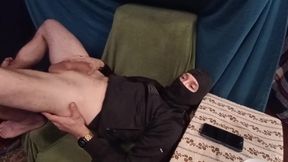 Real Amateur Shaves His Balls, Then Jerks off His Cock