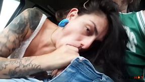 Blowjob in a Tow Truck on Public!