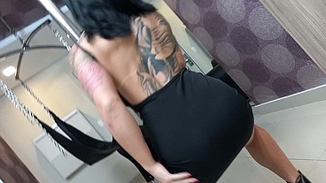 Hot brunette Dark Hot dances on pole and then fucks hot with Ed Junior