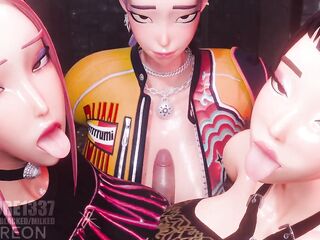 Huntrix Threesome Titjob Rule34 CG