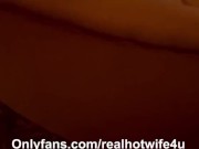 Husband cums while watching wife fuck bull in theater room
