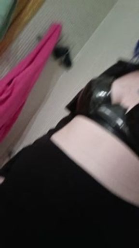 Sexy mistress pee after a night in a club, big boobs and hairy juicy pussy