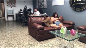 Horny Girl Masturbating in the office with her boss.
