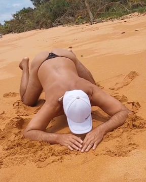 Ladysilva Crossdresser Very Slutty on the Beach in Panties What a Hot Ass