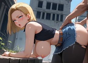Android 18 - Uncensored Hentai   She chose the wrong fight