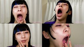 Meru Adachi - CLOSE-UP of Japanese cute girl YAWNING - 1080p