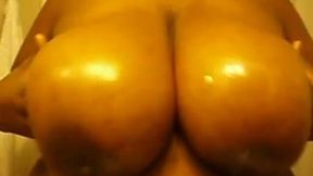 Big saggy boobs of my brown skin BBW housewife on closeup webcam scene