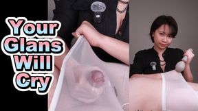 Overstimulated Femdom Handjob in Sheer Nylon Boxers