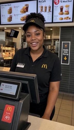 McDonald's employee at counter