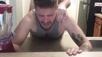 Bear daddy barebacks his cub after gym workout