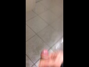 Pissing and jerking in public urinal
