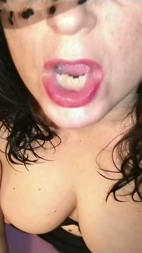 Step Mom caught Step Son jerking off and help him cum on her face Cumpilation   Clip 1