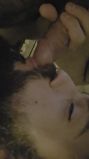 Man excited about his cock during makeout session