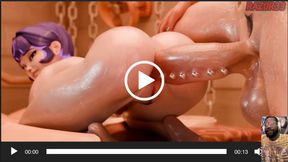 Bald Pussy Widowmaker Gets Her Cunt Fucked, Tight Ass Juno Gets Anal Creampied