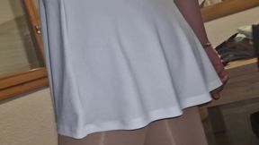 White Short Skirt Ass Watcher