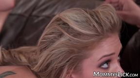 milf enjoys lesbian play with two teens and joins in for more