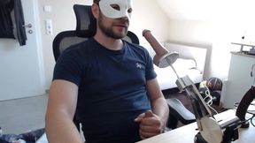 Master Dominates Useless Beta Male with Machine to Fuck Ass and Mouth with Cum Eating