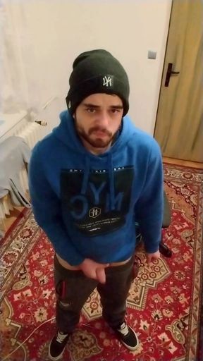 Cumshot in My Room in the Palm of My Hand in a Winter Hat
