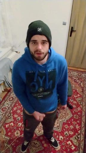 Cumshot in My Room in the Palm of My Hand in a Winter Hat