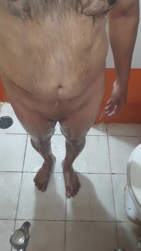 Horny Shemale Taking Bath