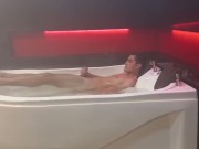 straight boy has orgasm and masturbates in jacuzzi