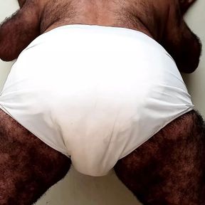 WEARING BEAUTIFUL WHITE DIAPER...