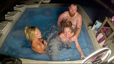 Hot Tub Threesome With Delaih Grace &amp_ Kiki Daire WCA Productions
