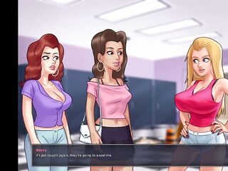 Busty school friend masturbates me in public restrooms (Summertime Saga #3) - Jazziuu