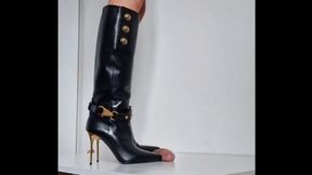 Lady Latisha - CBT Trample Board - Balmain Stiletto Boots (V2) - Close Up - UHD