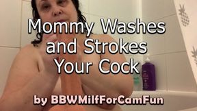 Step-Mommy Washes and Strokes Your Cock