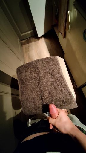 Small Penis Comes on Bar Stool in Condom