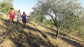 Outdoor FFMM sucking and cumming under the Olive tree's shade