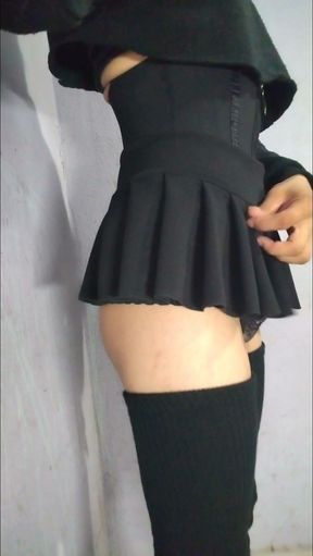 Femboy in mini skirt