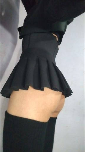 Femboy in mini skirt