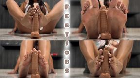 Creamed and horny feet