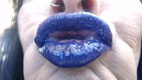 Blue purple lip wand closeup duck