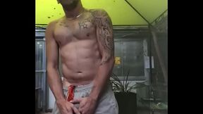 Sexy guy self ballbusting session