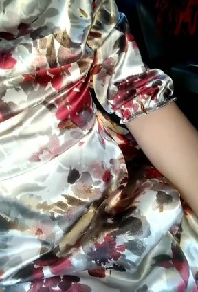 Satin Flower Dress Masturbation