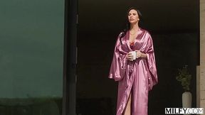 Hot high class brunette milf with big boobs gets railed by a stacked man with big cock