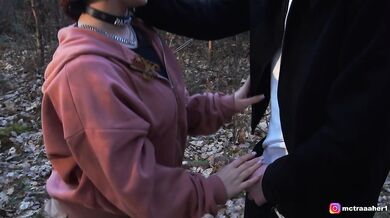 I came to Poland from the US and fucked a redheaded slut while her boyfriend was at home—hardcore sex in the woods