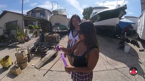 At the Yard blowing Bubbles