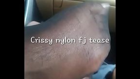 Crissy Nylon Fj Tease at Park