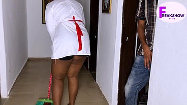 Big Ass Ebony House Maid Caught Riding Her Boss stepson