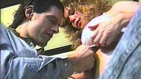 Busty MILF gets a vintage cumshot in classic sex scene